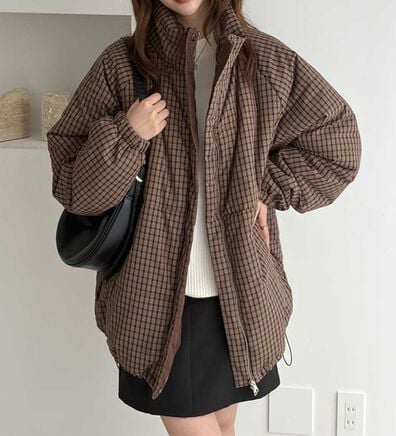 GeeRA（ジーラ）の「チェック中綿ダブルジップブルゾン（ブルゾン）」