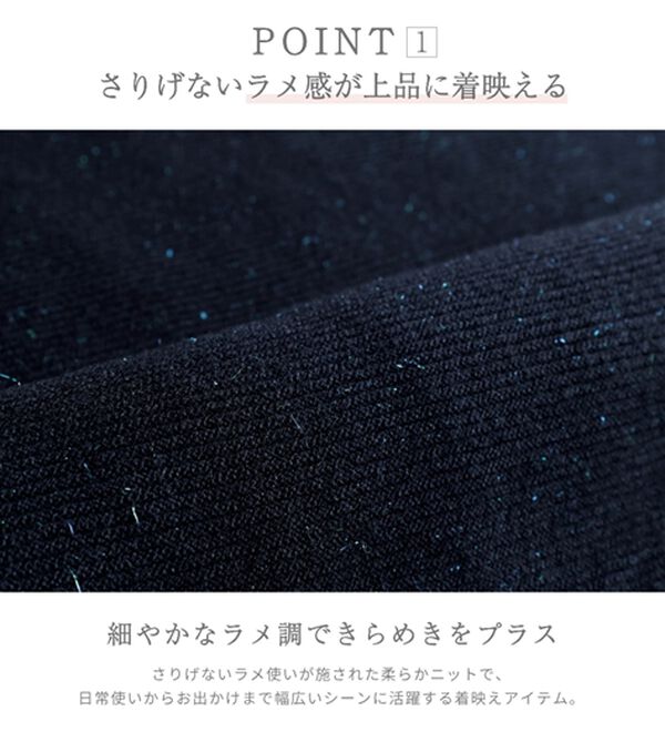 BELLUNA（ベルーナ）の「ラメ調もちもちニットプルオーバー（ニット・セーター）」｜詳細画像