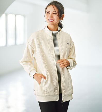 BELLUNA（ベルーナ）の「＜ＦＩＬＡ＞ケーブル柄中わたジャケット（その他ジャケット）」