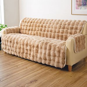 「ふわふわラビットファー調ソファカバー（ソファーカバー）」｜詳細画像