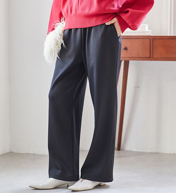 RANAN（ラナン）の「裏ベロアセミワイドリブパンツ（フルレングスパンツ）」｜詳細画像