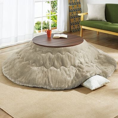 「リバーシブル天板円形こたつセット（こたつテーブル）」
