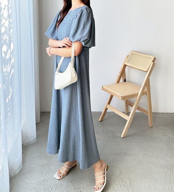 GeeRA（ジーラ）の「ボリューム袖楽ちん表面感ワンピース（カットソーワンピース）」｜詳細画像