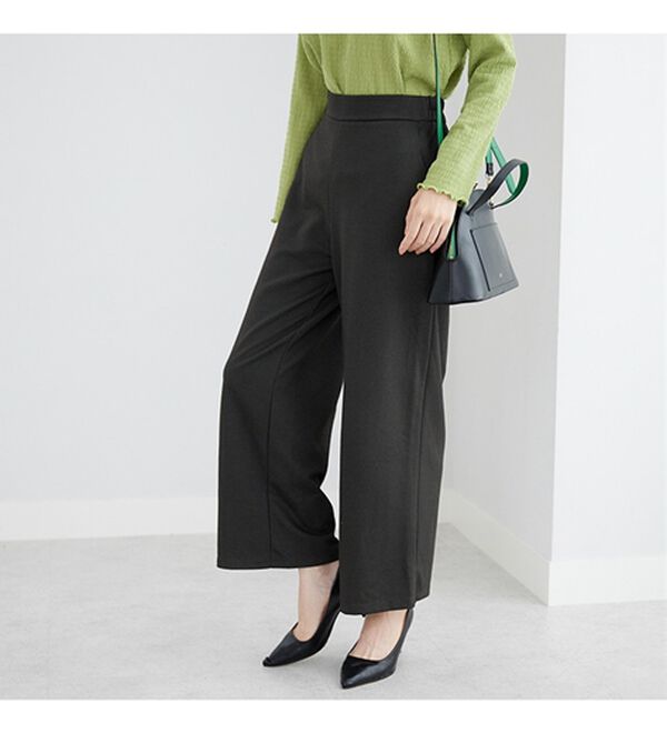 BELLUNA（ベルーナ）の「ぐんぐん伸びてラク！ジャカードワイドパンツ（ワイドパンツ・ガウチョ）」｜詳細画像