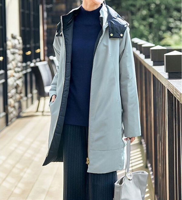 VINNO（ヴィノ）の「ＴＨＩＮＤＯＷＮ（Ｒ）はっ水リバーシブルコート（ロングコート）」｜詳細画像