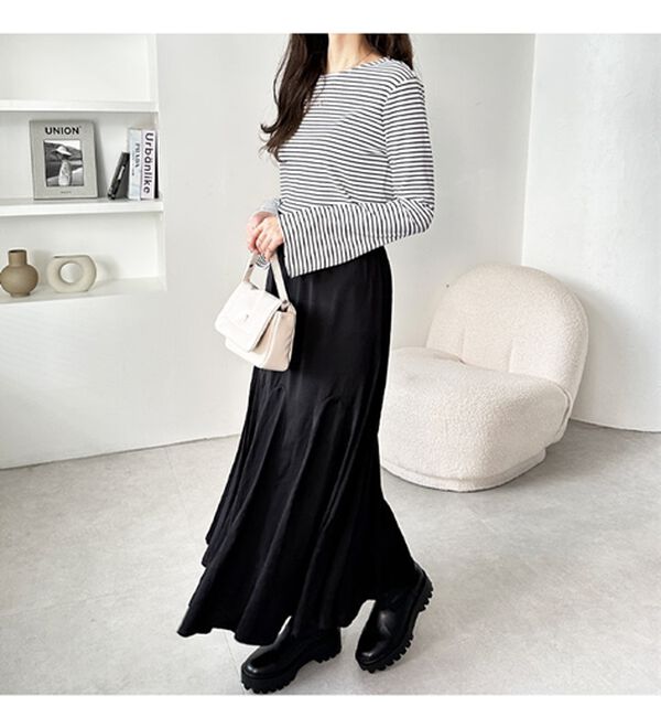 GeeRA（ジーラ）の「切替フレアーロングスカート（ロングスカート）」｜詳細画像