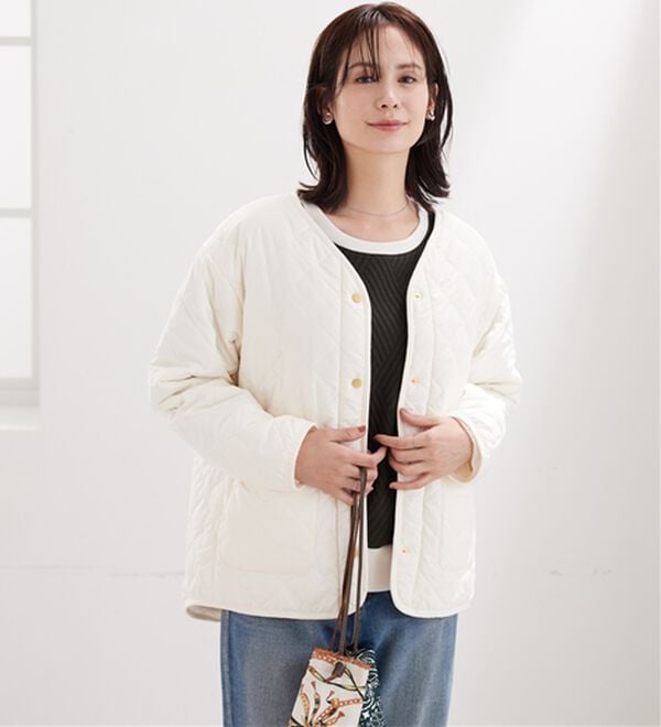 BELLUNA（ベルーナ）の「パイピング使い裏ボアキルトコート（ハーフコート）」｜詳細画像