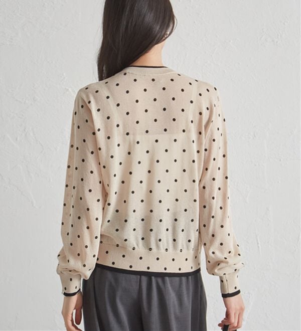 RANAN（ラナン）の「レイヤード風バイカラーシアーカーデ（ニットカーディガン）」｜詳細画像