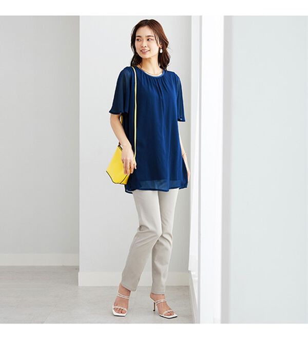 BELLUNA（ベルーナ）の「ふわり涼やか！楊柳シフォン重ねチュニック（チュニック）」｜詳細画像