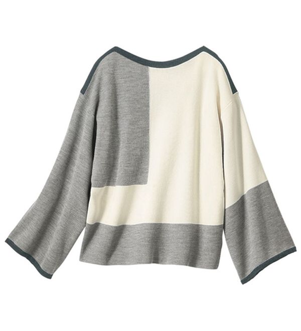 VINNO（ヴィノ）の「コットン混・配色インターシャニット（ニット・セーター）」｜詳細画像