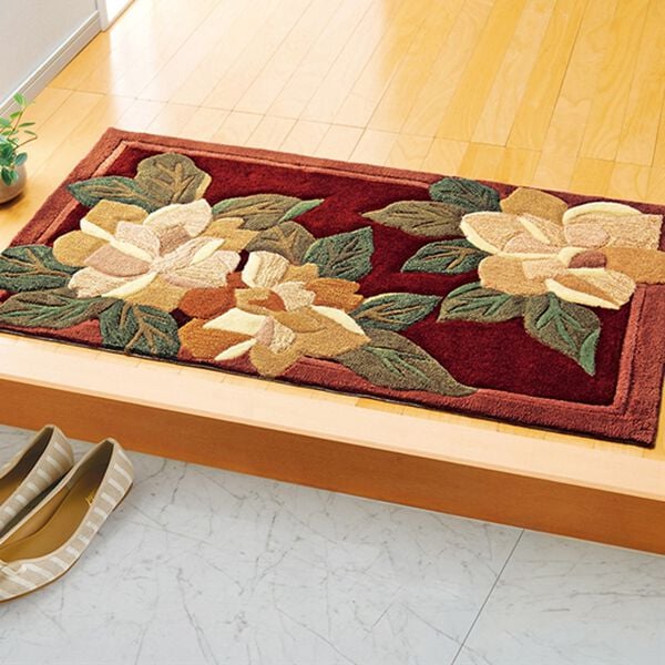 「ロイヤルフック玄関マット（玄関マット）」｜エンジ