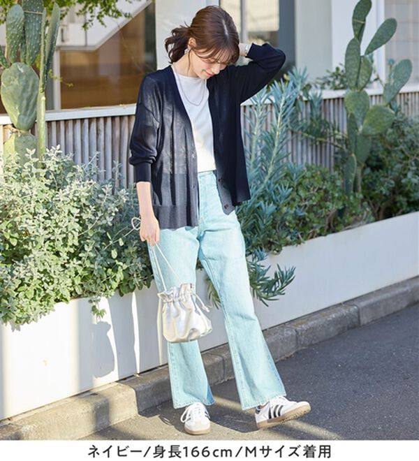 Viola e Viola（ヴィオラ エ ヴィオラ）の「【ＵＶカット】さらっと軽いＶネックサマーニットカーディガン（ニットカーディガン）」｜詳細画像