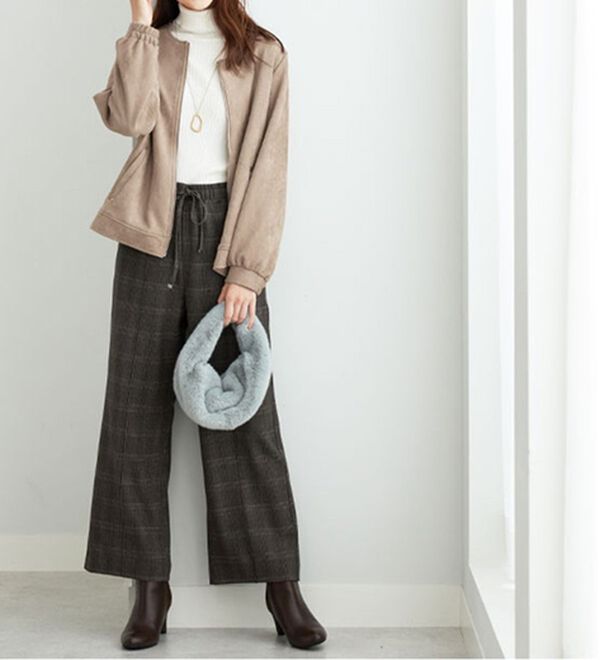 BELLUNA（ベルーナ）の「スエード調素材ノーカラージャケット（ノーカラージャケット）」｜詳細画像