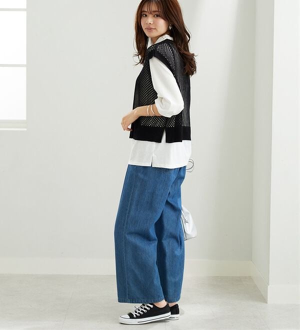 BELLUNA（ベルーナ）の「透かし編ニットベストアンサンブル（アンサンブル）」｜詳細画像