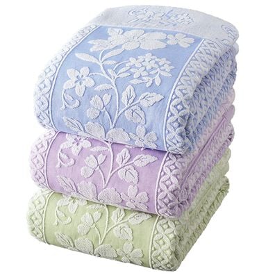 「今治産ロング＆ボリューム　ジャカード織タオルケット３色組（肌掛布団・タオルケット）」