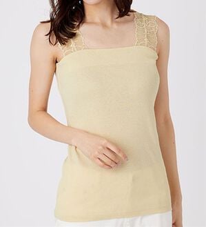 LAVIENNE（ラヴィエンヌ）の「＜ラヴィクールナチュラル＞前後２ｗａｙレースタンクトップインナー（肌着・インナーウェア）」｜ベージュ