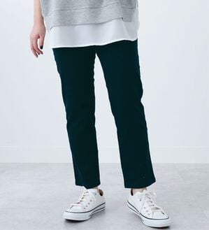 「ウエストリブ使いスリムパンツ（フルレングスパンツ）」｜ネイビー