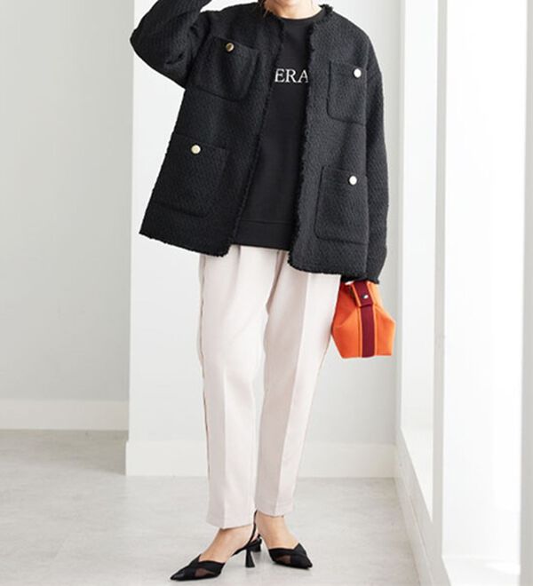 MACOマコ betty jaket ノーカラーツィードジャケット MACOマコ betty jaket ノーカラーツィードジャケット MACOマコ