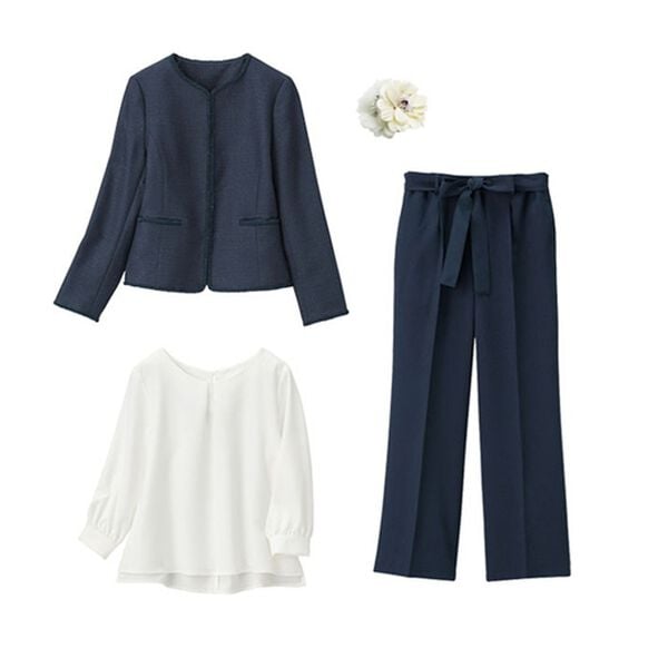 GeeRA（ジーラ）の「【4点セット】入学式も卒業式も！パンツが選べるセレモニーツイードジャケットスーツ（パンツスーツ）」｜詳細画像