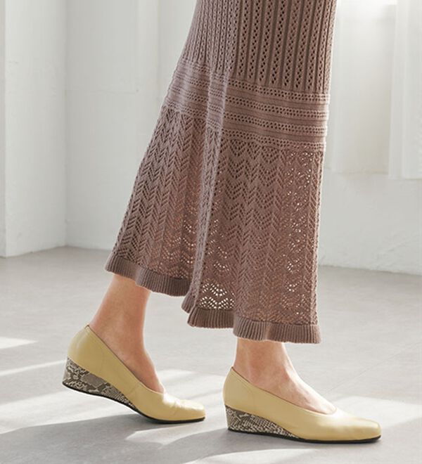 ルフラン（ルフラン）の「４Ｅ牛革お洒落ウェッジパンプス（パンプス）」｜詳細画像