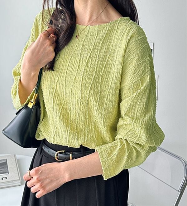 GeeRA（ジーラ）の「シャギージャカードボートネックカットソー（カットソー）」｜詳細画像