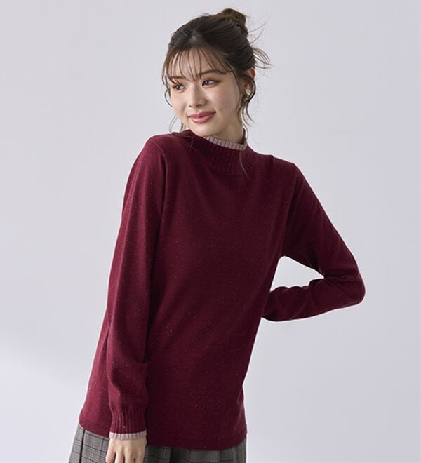 BELLUNA（ベルーナ）の「チクチクしない！ラメ入りウォッシャブルセーター（ニット・セーター）」｜詳細画像