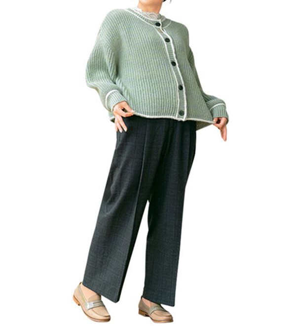 ルフラン（ルフラン）の「ステッチ使いメランジカーデ（ニットカーディガン）」｜詳細画像