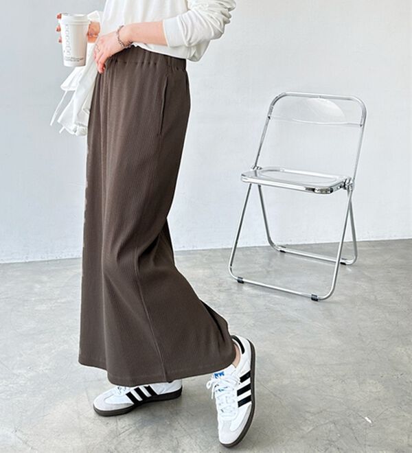 GeeRA（ジーラ）の「【着回し力◎】楽ちんすっきり見え！リブロングスカート（ロングスカート）」｜詳細画像