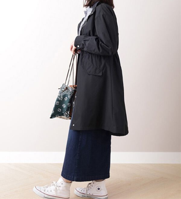 BELLUNA（ベルーナ）の「裏フリース素材スタンド衿ロング丈ブルゾン（ロングコート）」｜詳細画像