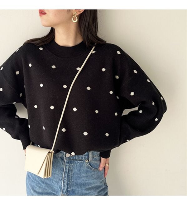 GeeRA（ジーラ）の「ドット柄ニットプルオーバー（ニット・セーター）」｜詳細画像