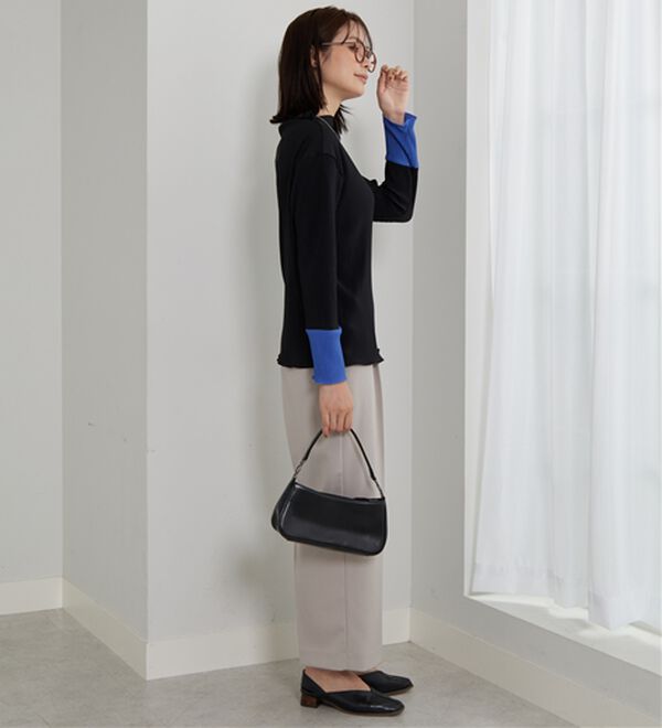 BELLUNA（ベルーナ）の「プリーツ素材配色デザインプルオーバー（カットソー）」｜詳細画像