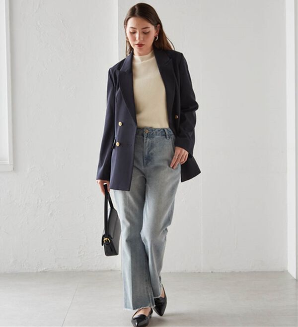 RANAN（ラナン）の「洗える！ゴールド調ボタンWテーラードジャケット（テーラードジャケット）」｜詳細画像