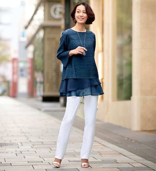 BELLUNA（ベルーナ）の「大人のシアー素材チュニックアンサンブル（チュニック）」｜詳細画像