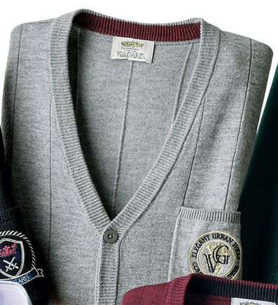 「選べる刺しゅうポケット付ベスト（メンズニット・セーター）」