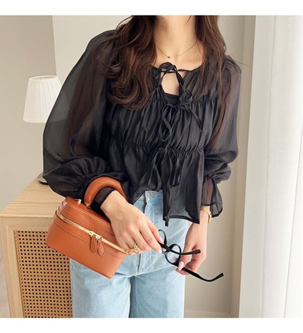 GeeRA（ジーラ）の「オーガンジーシアーブラウス（ブラウス）」｜詳細画像