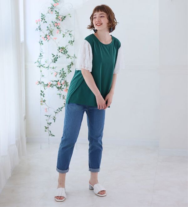 A HAPPY MARILYN（アハッピーマリリン）の「袖２段レース カットソープルオーバー（カットソー）」｜詳細画像