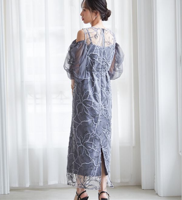 RANAN（ラナン）の「3way袖取り外し可能フェザーレースドレス（その他ワンピース）」｜詳細画像