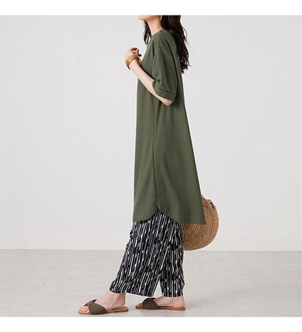 BELLUNA（ベルーナ）の「かのこ素材裾ラウンドチュニックワンピース（チュニックワンピース）」｜詳細画像