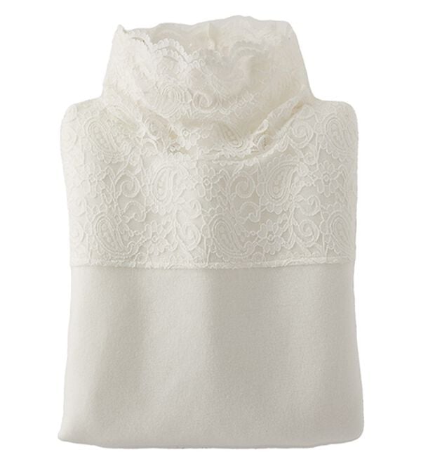 BELLUNA（ベルーナ）の「レース使い吸湿発熱プルオーバー（カットソー）」｜オフ白