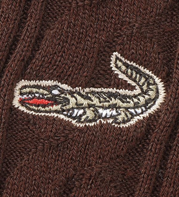 「【５足組】＜クロコダイル＞温もりあふれる編柄ソックス（メンズ靴下・タイツ）」｜詳細画像