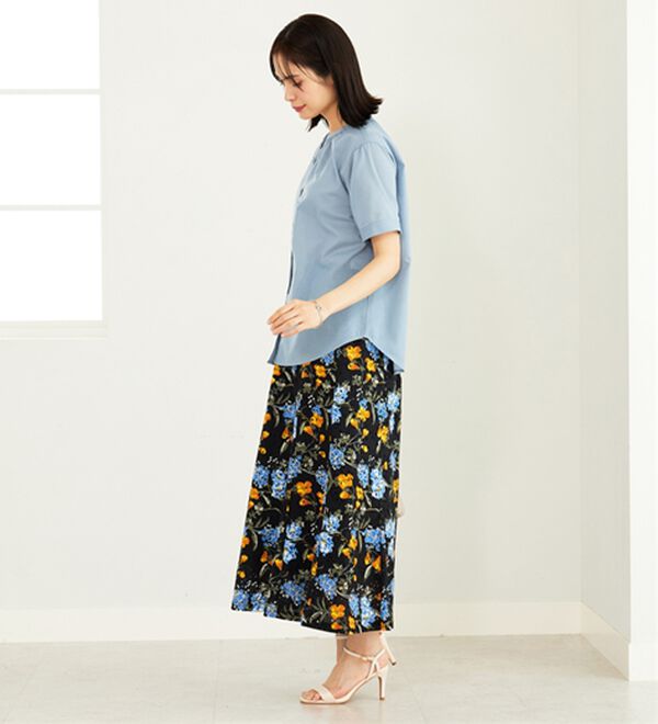 BELLUNA（ベルーナ）の「ギャザー使いバンドカラーブラウス（ブラウス）」｜詳細画像