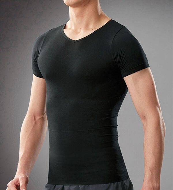 「＜ライザップ＞着圧半袖トップス（メンズ肌着・インナーウェア）」｜ブラック