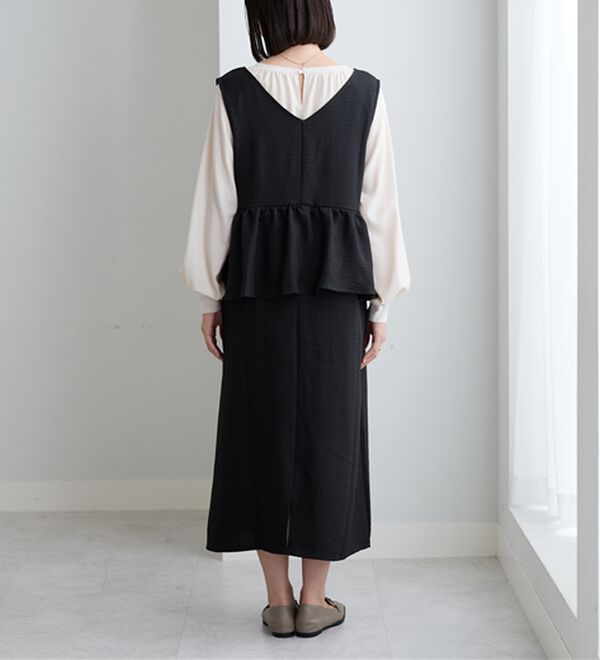 BELLUNA（ベルーナ）の「体型カバー！ペプラムジャンパースカート（ジャンパースカート）」｜詳細画像