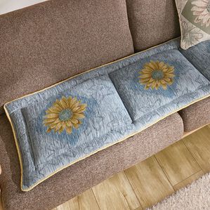 「イタリア製ジャカード織シートクッション「マルゲリータ」（クッション・クッションカバー）」｜ライトブルー