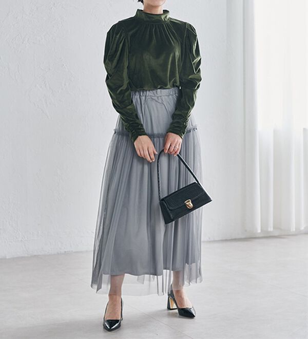 RANAN（ラナン）の「ベロアパワショルハイネックプルオーバー（カットソー）」｜詳細画像