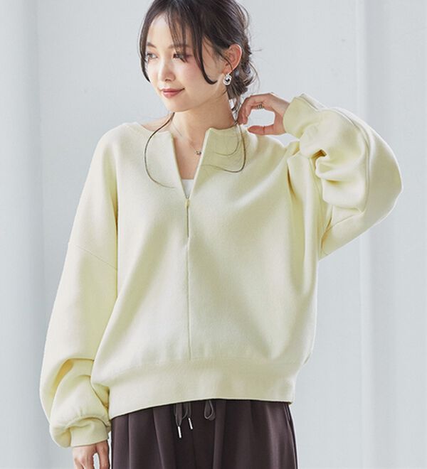 RANAN（ラナン）の「ハーフジップスウェットライクニット（ニット・セーター）」｜詳細画像