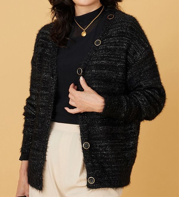 BELLUNA（ベルーナ）の「上品見え！ふんわりシャギーカーディガン（ニットカーディガン）」｜詳細画像