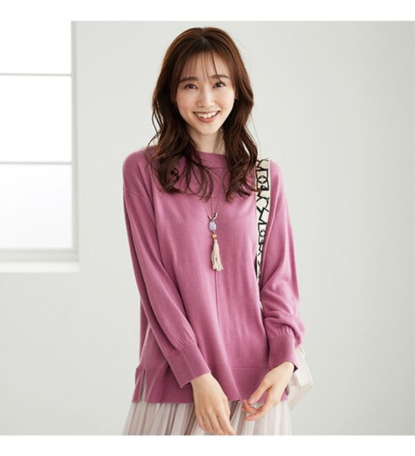 BELLUNA（ベルーナ）の「ふんわり袖カシミヤタッチプルオーバー（ニット・セーター）」｜詳細画像