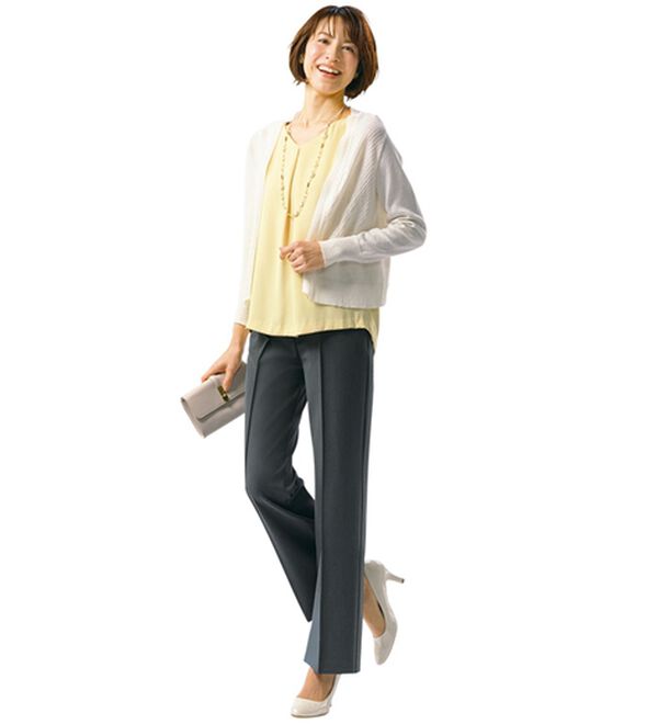 ルフラン（ルフラン）の「【３本組】日本製すっきり見えの上品フレアーパンツ（ワイドパンツ・ガウチョ）」｜詳細画像