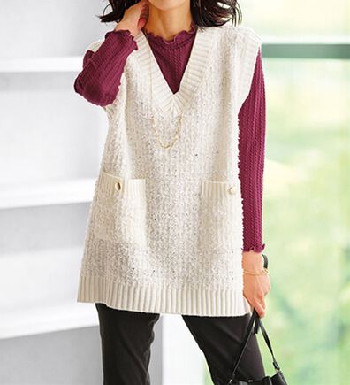 BELLUNA（ベルーナ）の「上品見え！ファンシーニットベスト（ベスト）」